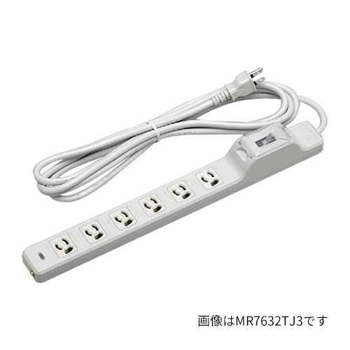 Я明工社 【MR7635TJK1】20A漏電ブレーカ付OA用抜け止め接地タップ(6個口) コード1m 受注生産