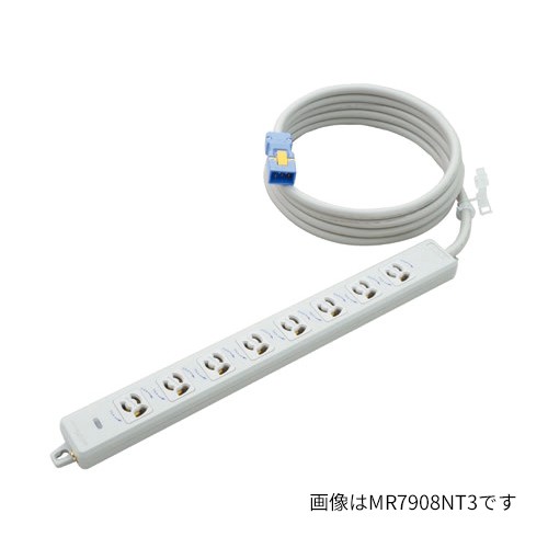 ###Я明工社 【MR7908NT5WRR】横形OA抜止接地タップ 8個口 コード5m 赤 受注生産の通販は