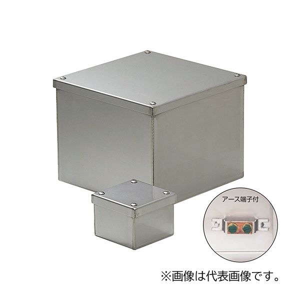 ###未来工業 【SUP-3030BE】ステンレスプールボックス (防水カブセ蓋) アース端子付 307×307×300 板厚1.5mm 受注生産〔▽〕の通販は