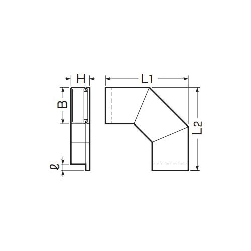 ###未来工業 【PDML-1025】グレー プラスチックダクト用 ジョイント 曲ガリ(大曲ガリ) 1025型 プラスチック製 受注生産の通販は