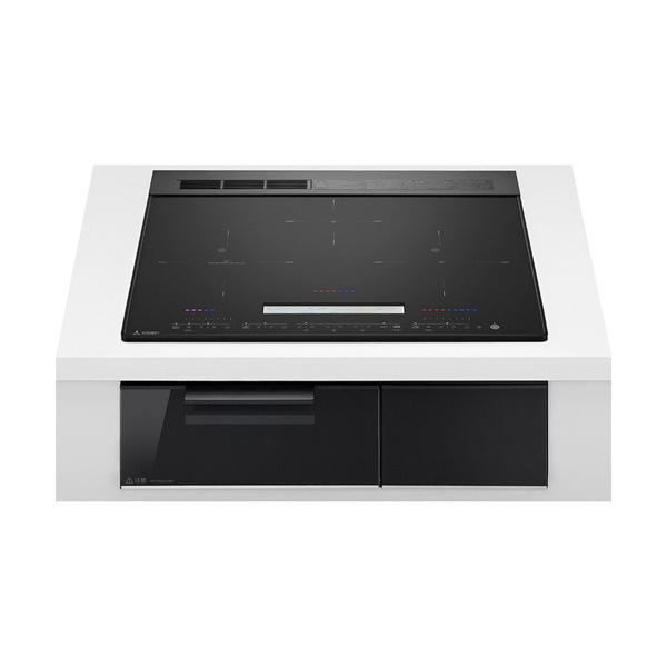 ●三菱 IHクッキングヒーター【CS-A206-B】マットブラック/クリアブラック ビルトイン型 3口IH CROSS+TOPシリーズ 60cmトップ 単相200V〔HI〕