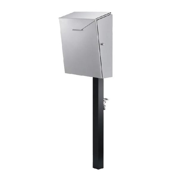 ●ミズタニバルブ工業 【MP-CO-PO-SL(BL)】coniwarium Post 小庭リウム ポスト ポストカラー:シルバー 本体カラー:ブラック〔FG〕