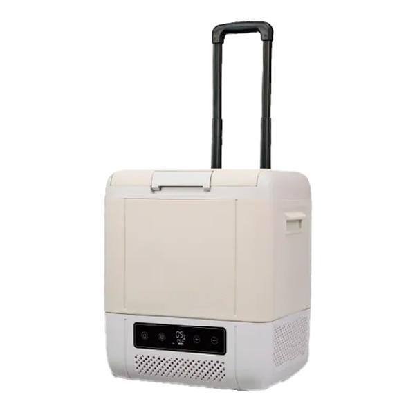 ●ωユアサプライムス 【YRE-E18G(H)】どこでも冷凍・冷蔵庫 ポータブル 18L コンプレッサー式 AC電源/DC電源対応 車載利用対応 キャスター・キャリーハンドル付