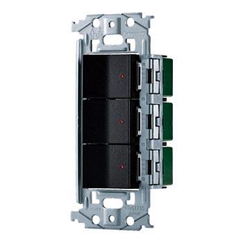 パナソニック 配線器具【WNSS51777B】マットブラック SO-STYLE 埋込スイッチセット パイロットスイッチC 4A×3