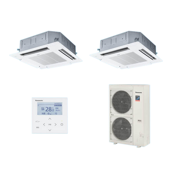 ###βパナソニック 業務用エアコン【PA-P140U7GDB】[分岐管セット] 4方向天井カセット形 同時ツイン エコナビ 三相200V P140形 5.0馬力相当の通販は