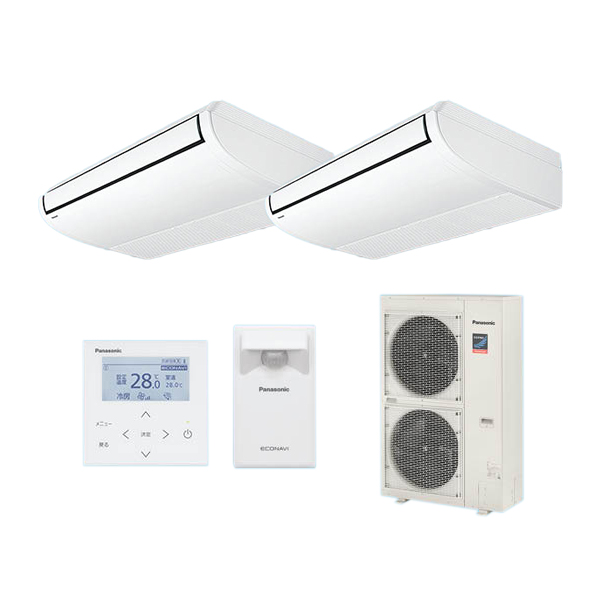 ###βパナソニック 業務用エアコン【PA-P140T7GDB】[分岐管セット] 天井吊形 同時ツイン エコナビ 三相200V P140形 5.0馬力相当の通販は