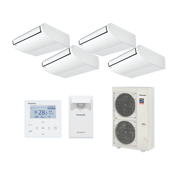 ●βパナソニック 業務用エアコン【PA-P160T7GVB】[分岐管セット] 天井吊形 同時ダブルツイン エコナビ 三相200V P160形 6.0馬力相当