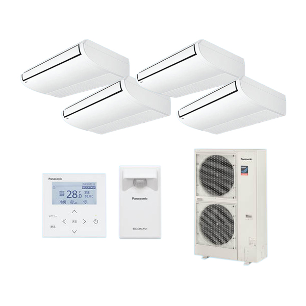 ●βパナソニック 業務用エアコン【PA-P280T7GVB】[分岐管セット] 天井吊形 同時ダブルツイン エコナビ 三相200V P280形 10.0馬力相当