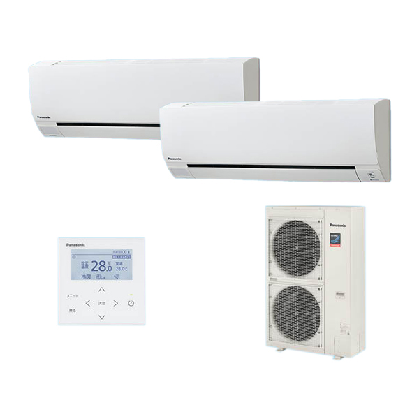 ●βパナソニック 業務用エアコン【PA-P112K7GDB】[分岐管セット] 壁掛形 同時ツイン エコナビ(ワイヤード) 三相200V P112形 4.0馬力相当