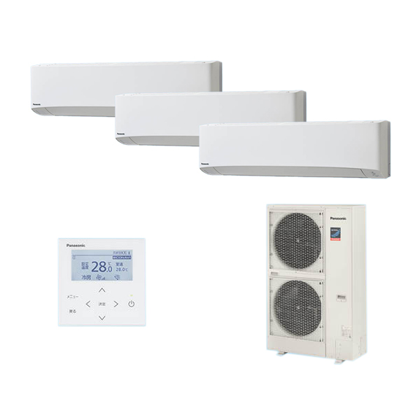 ●βパナソニック 業務用エアコン【PA-P224K7GTB】[分岐管セット] 壁掛形 同時トリプル エコナビ(ワイヤード) 三相200V P224形 8.0馬力相当