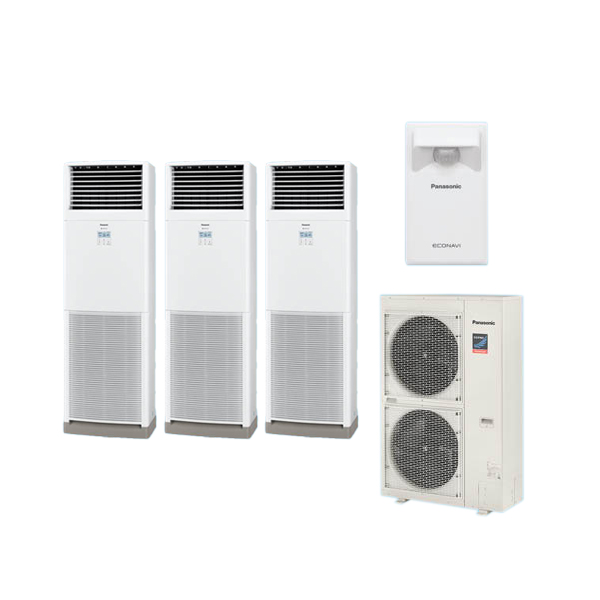 ●βパナソニック 業務用エアコン【PA-P160B7GTB】[分岐管セット] 床置形(スリム形) 同時トリプル エコナビ 三相200V P160形 6.0馬力相当