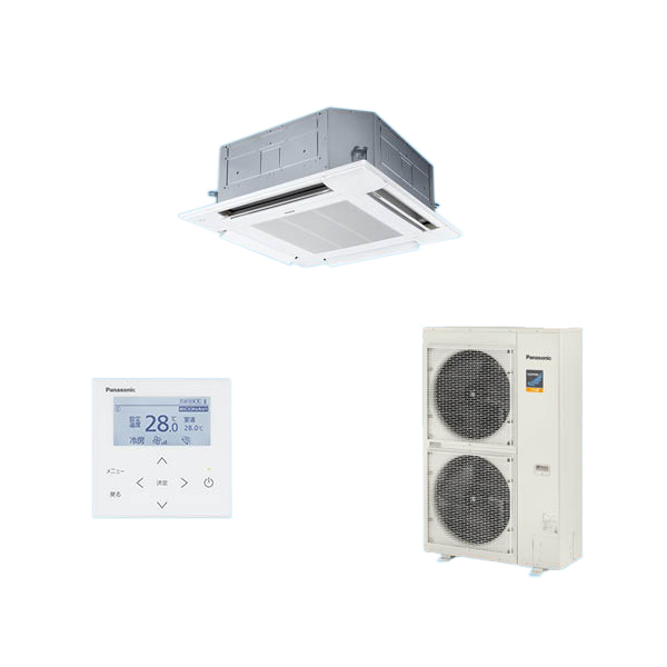 ●βパナソニック 業務用エアコン【PA-P112U7KB】4方向天井カセット形 フル暖 XEPHY 冷暖房 寒冷地向け シングル エコナビ 三相200V P112形 4.0馬力相当
