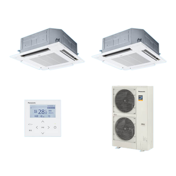 ●βパナソニック 業務用エアコン【PA-P160U7KDB】[分岐管セット] 4方向天井カセット形 フル暖 寒冷地向け 同時ツイン エコナビ 三相200V P160形 6.0馬力相当