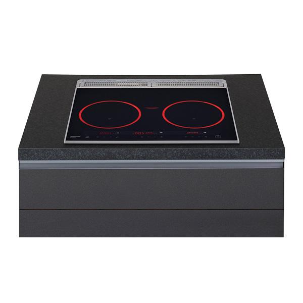 ●u.パナソニック IHクッキングヒーター【KZ-XK30C】3口IHタイプ シンプル操作&ラクラクお手入れ 鉄・ステンレス対応 ジェットブラック