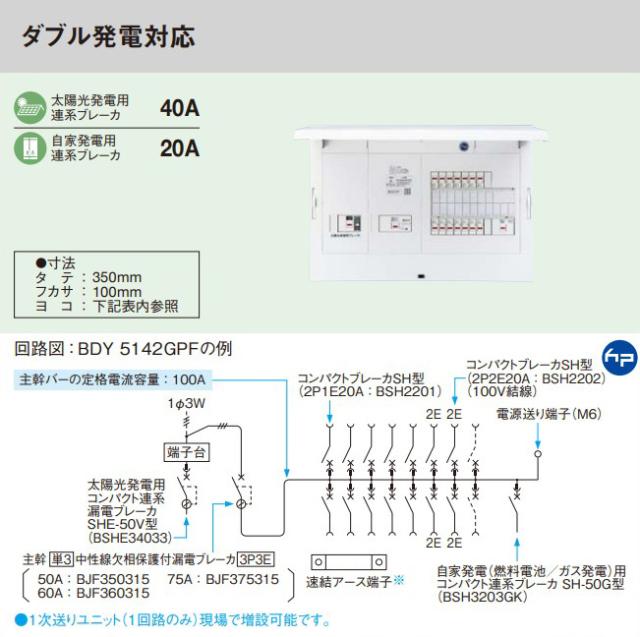 パナソニック 分電盤【BDY7382GPF】フレキシード 創エネ対応 リミッタースペース無 ダブル発電対応 主幹75A 回路数38+2 受注約1週〔FE〕_1