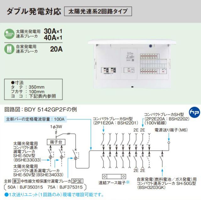 パナソニック 分電盤【BDY7262GP2F】フレキシード 創エネ対応 リミッタースペース無 ダブル発電対応 太陽光連系2回路 主幹75A 回路数26+2 受注約1週〔FE〕_1