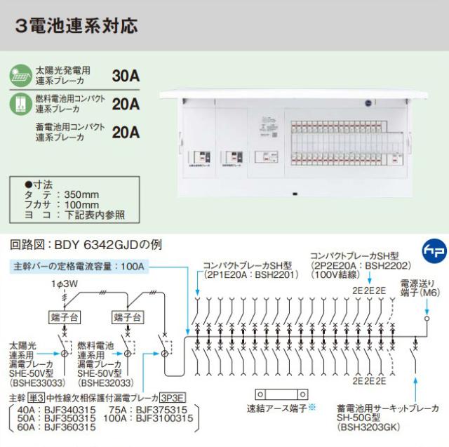 パナソニック 分電盤【BDY4262GJD】フレキシード 創エネ対応 リミッタースペース無 3電池連系対応 主幹40A 回路数26+2 受注約1週〔FE〕