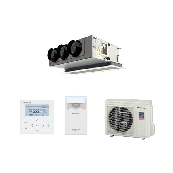 ●βパナソニック 業務用エアコン【PA-P63F7SGBC】[チャンバーセット] 天井ビルトインカセット形 シングル エコナビ 単相200V 2.5馬力相当