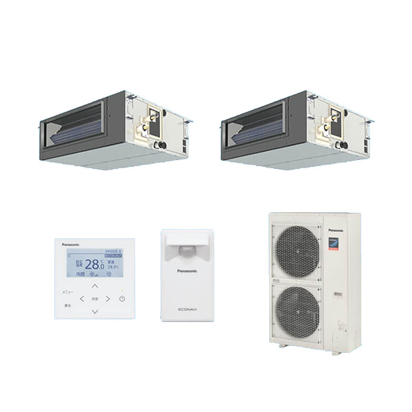 ●βパナソニック 業務用エアコン【PA-P112FE7GDBC】[分岐管セット] ビルトインオールダクト形 同時ツイン エコナビ 三相200V 4.0馬力相当
