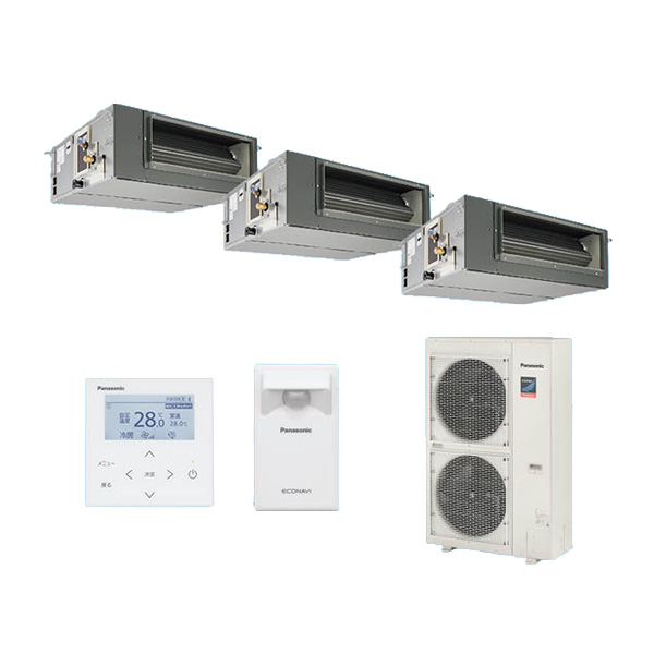 ●βパナソニック 業務用エアコン【PA-P160FE7GTBCL】[分岐管セット] ビルトインオールダクト形 同時トリプル エコナビ 三相200V 6.0馬力相当