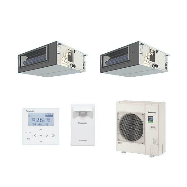 ●βパナソニック 業務用エアコン【PA-P112FE7HDBC】[分岐管セット] ビルトインオールダクト形 同時ツイン エコナビ 三相200V 4.0馬力相当