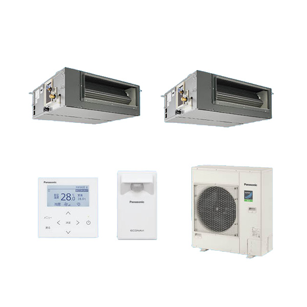 ●βパナソニック 業務用エアコン【PA-P112FE7HDBCL】[分岐管セット] ビルトインオールダクト形 同時ツイン エコナビ 三相200V 4.0馬力相当