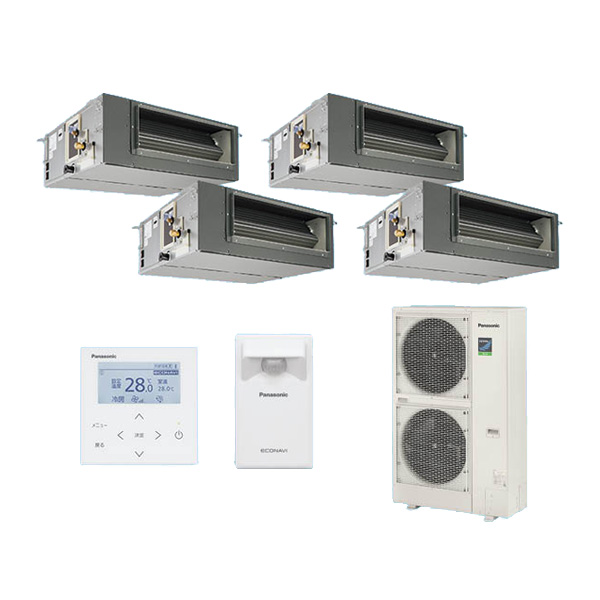 ●βパナソニック 業務用エアコン【PA-P224FE7HVBCL】[分岐管セット] ビルトインオールダクト形 同時ダブルツイン エコナビ 三相200V 8.0馬力相当