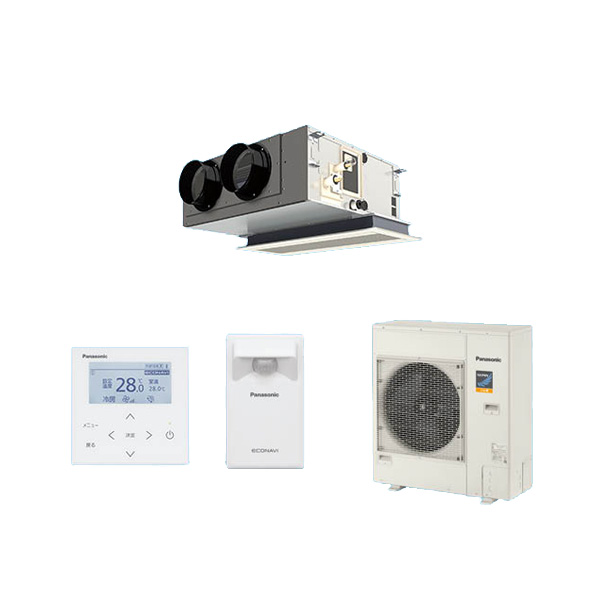 ●βパナソニック 業務用エアコン【PA-P56F7KBC】[チャンバーセット] 天井ビルトインカセット形 フル暖 シングル エコナビ 三相200V 2.3馬力相当