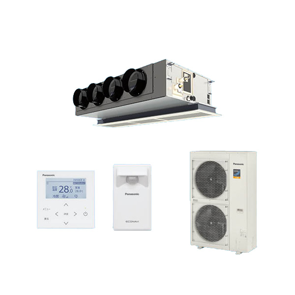●βパナソニック 業務用エアコン【PA-P112F7KBC】[チャンバーセット] 天井ビルトインカセット形 フル暖 シングル エコナビ 三相200V 4.0馬力相当