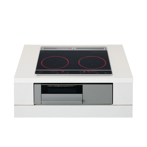 ●u.パナソニック 【KZ-F1W6CL】IHクッキングヒーター 2口IHタイプ 低電気容量 Fシリーズ 鉄・ステンレス対応 ブラック/グレー