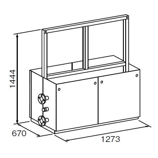 ●♪パーパス 給湯器 部材【MD-W42-50F】両側4台掛け台セット 主配管・両側フランジタイプ