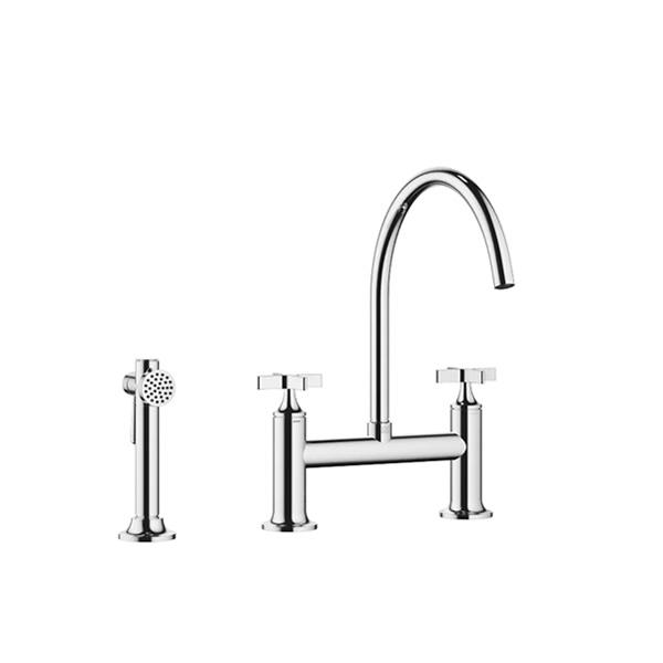 ###リラインス 3穴型シングルレバーキッチン用混合栓(ハンドシャワー付) 受注約2ヶ月〔FD〕 リラインス 3穴型シングルレバーキッチン用混合栓(ハンドシャワー付