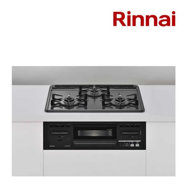 ●リンナイ ガスビルトインコンロ【RS31M5H2RABW】ダークグレー メタルトップシリーズ ワンピーストップ 水無し片面焼グリルタイプ 標準幅60cm〔HB〕