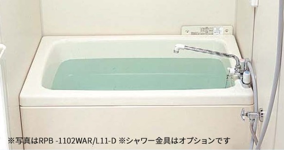 ###リンナイ 【RPB-1102WAR/L11-D】ガスふろ給湯器 壁貫通タイプ専用浴槽 FRP(普通サイズ) 1,100(満水量270L) 排水栓位置右〔FJ〕