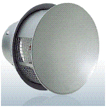 西邦工業【RTD150SC】金網型3メッシュ・耐外風・防火ダンパー付外壁用ステンレス製換気口・パラボラ型〔HF〕の通販は