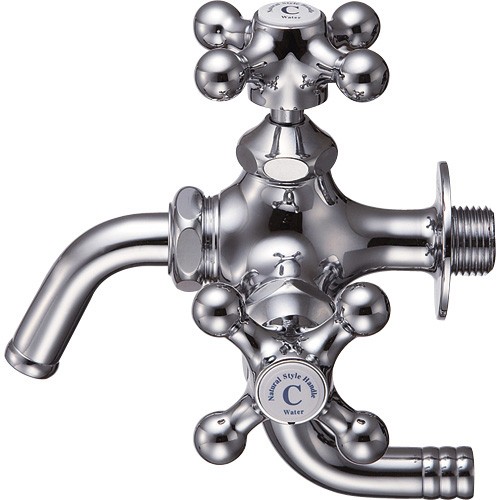 ≦◆◆◆15時迄出荷OK！三栄水栓/SANEI 水栓金具【JF12YV-13】万能二口横水栓 (固定コマ仕様)の通販は 6,441円