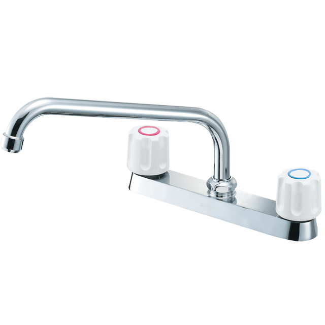 ∠三栄水栓/SANEI 【K611-W】ツーバルブ台付混合栓 キッチン水栓〔GA〕の通販は 10,221円