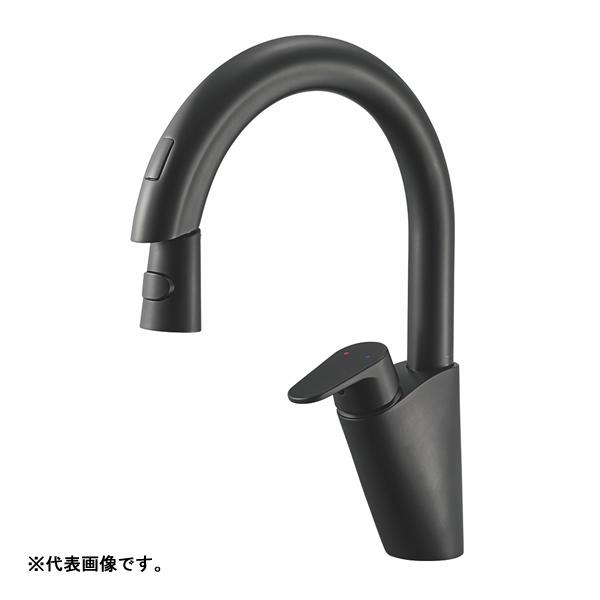 三栄水栓/SANEI 水栓金具【EK8700EK-MDP】シングル混合栓(センサー式) マットブラック 寒冷地用 受注生産〔FA〕