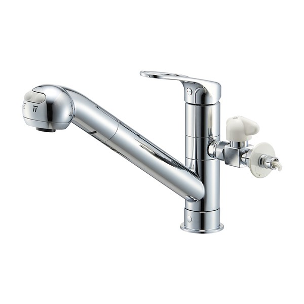 三栄水栓/SANEI 水栓金具【K87000ETJK-V2S】シングルワンホールスプレー分岐混合栓 寒冷地〔▽〕の通販は
