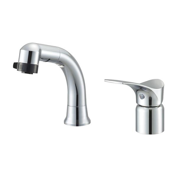 三栄水栓/SANEI 水栓金具【K37110E6JV】シングルスプレー洗面混合栓(FB) ウルトラファインバブル〔▽〕の通販は 27,300円