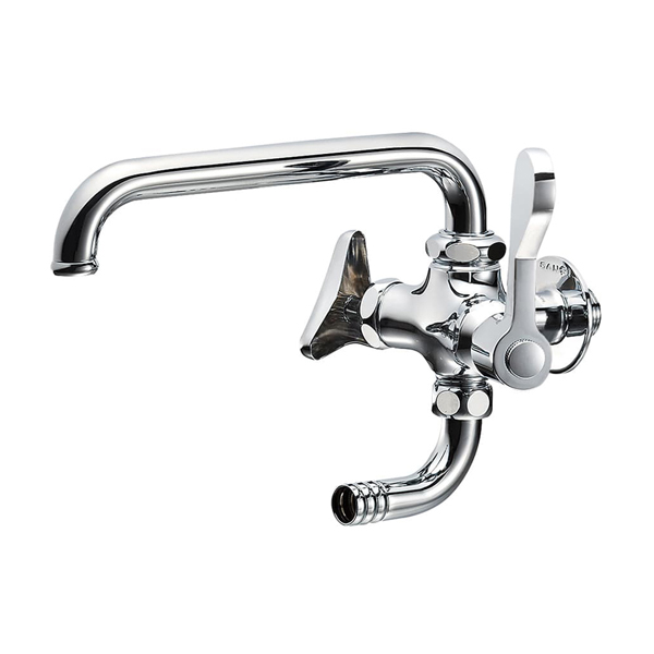 π三栄水栓/SANEI 水栓金具【E2310-13】厨房用二口横形自在水栓 共用形〔FA〕