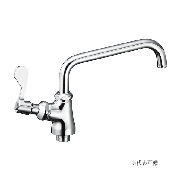 ∠三栄水栓/SANEI 【A5371L-13】厨房用立形上向自在水栓(左ハンドル) 共用形〔GA〕