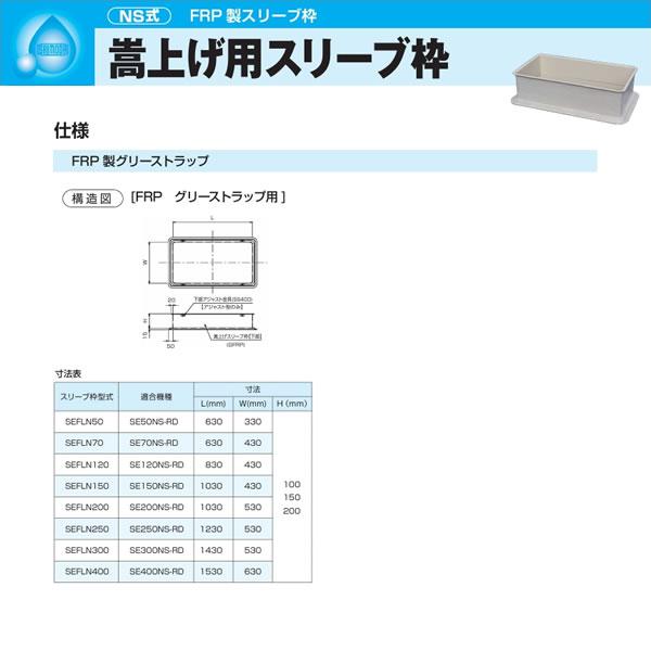 ●下田エコテック 【SEFLN300(100H)】FRP製スリーブ枠 NS式 嵩上げ用スリーブ枠 100H 受注約1週〔IF〕_1