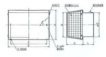 ユニックス ステンレス製 グリル【ST100A3M】角型カバー 左右開口 受注生産〔HF〕_1