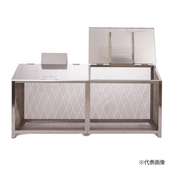 ●u.ステンレス光 ゴミステーション【BH-180】オールステンレス製ゴミBOX ワンニャンカア レギュラー (NSSC FW2) 容量667L W1800 D500 受注約1週