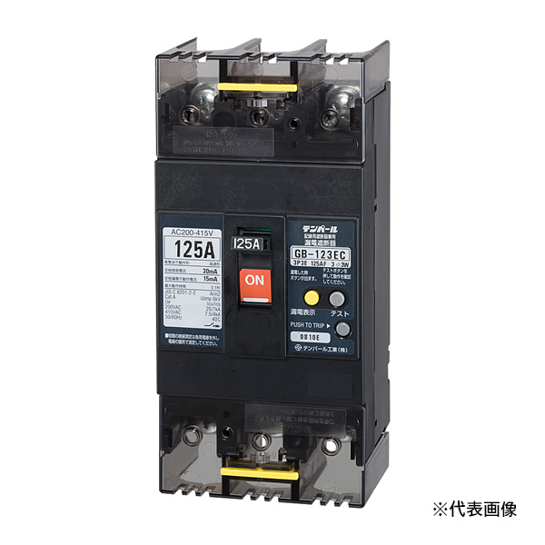 Яテンパール工業 【123EC12W24】Eシリーズ(経済タイプ) 漏電遮断器 OC付 GB-123EC 125A 100/200/500mA 200-415V 表面形の通販は 12,804円