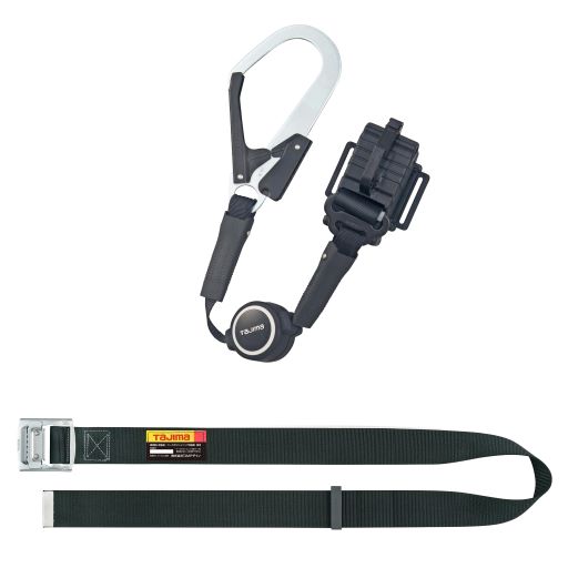 ∀タジマ/TAJIMA 【B1SLER-TL1BK】胴ベルト用 ER150縦型L1 スチールベルト Lセット スチールフック (4975364265982)の通販は