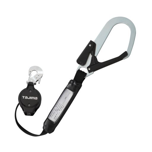 ∀タジマ/TAJIMA 【B1VR150L-CL1】胴ベルト用ランヤード VR150 L1 巻取式 ロックあり フリー スチールフック (4975364266903)の通販は 9,089円