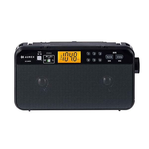 ω東芝 オーディオ【AX-SHR70(K)】ブラック LEDライト付きホームラジオ AM/FM 高音質 AUREX(オーレックス)