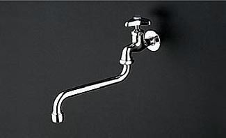 TOTO ユーティリティ用単水栓【T132AUN13 C】横水栓 スパウト回転式・泡まつキャップ付き スパウト220mm 一般地・寒冷地共用〔HG〕